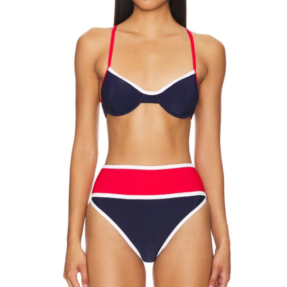 Beach Riot Navy and Red Bikini